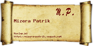 Mizera Patrik névjegykártya